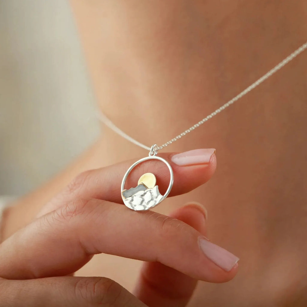 Altivo - Adjustable Mountain Pendant Necklace Wearing On Hikes, Ski Days, Or Camping Trips