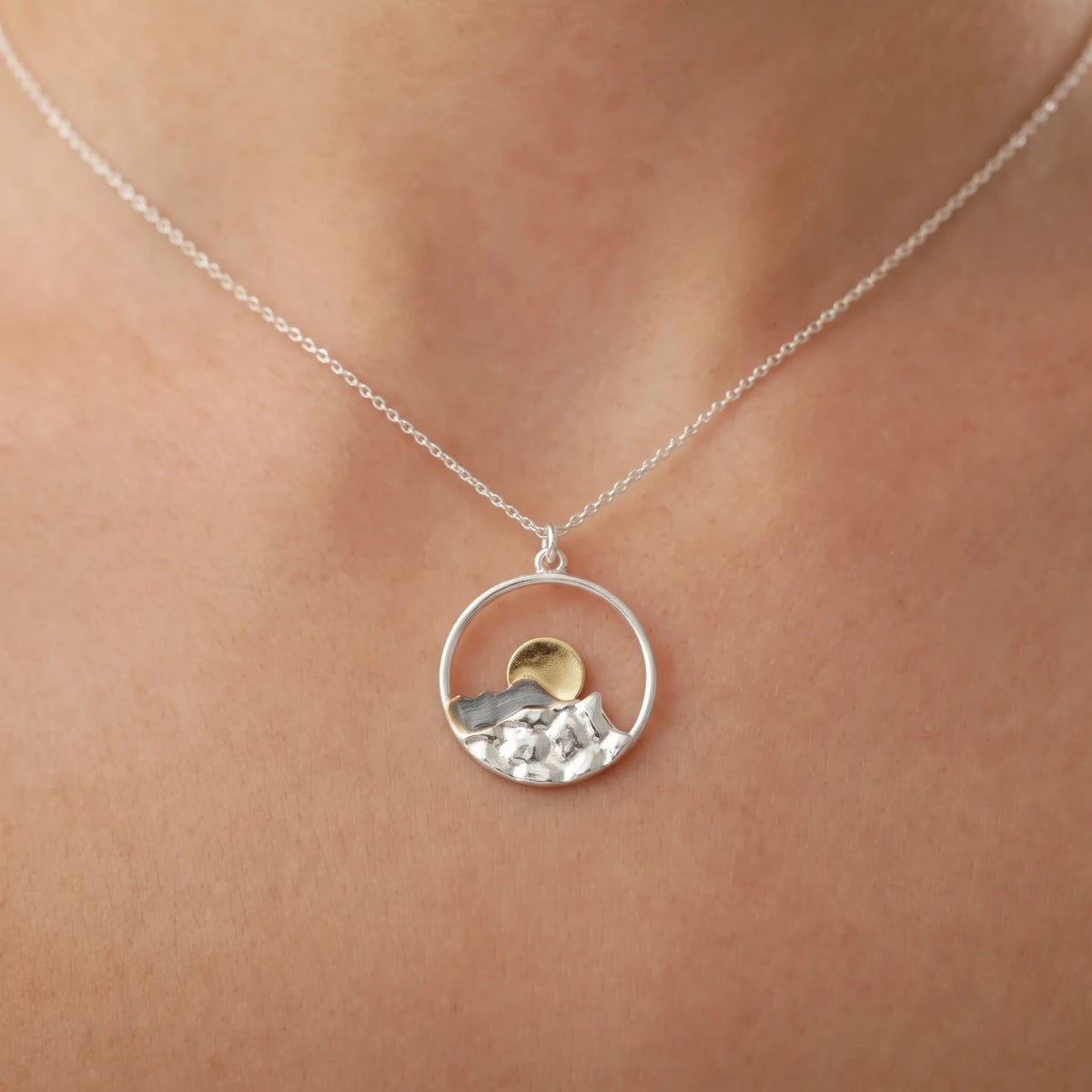 Altivo - Adjustable Mountain Pendant Necklace Wearing On Hikes, Ski Days, Or Camping Trips