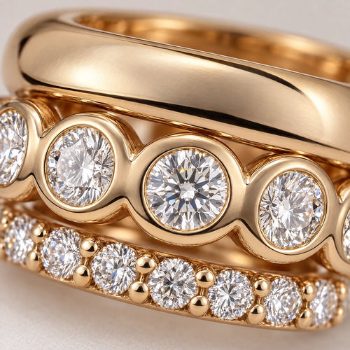 AuraStack - Embellished Ring Set Layering Everyday Jewelry