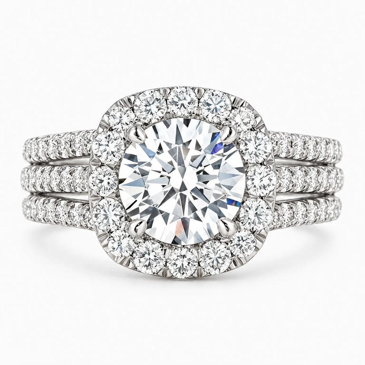 Auralis - Triple Pavé Band Statement Ring Elevating Everyday Outfits With Subtle Sparkle