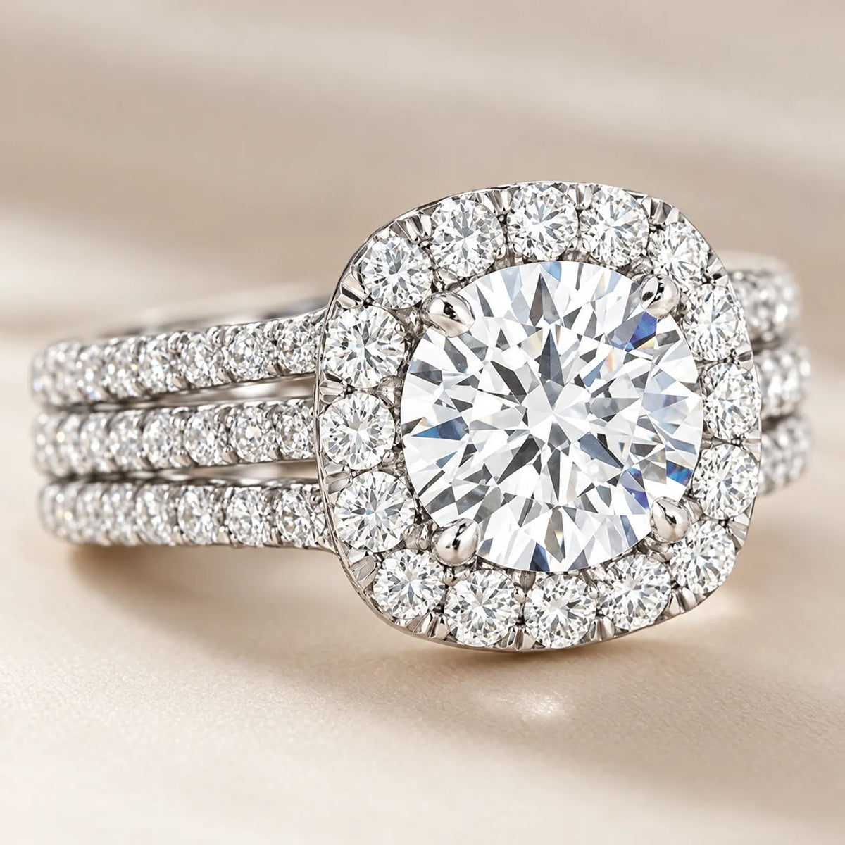 Auralis - Triple Pavé Band Statement Ring Elevating Everyday Outfits With Subtle Sparkle