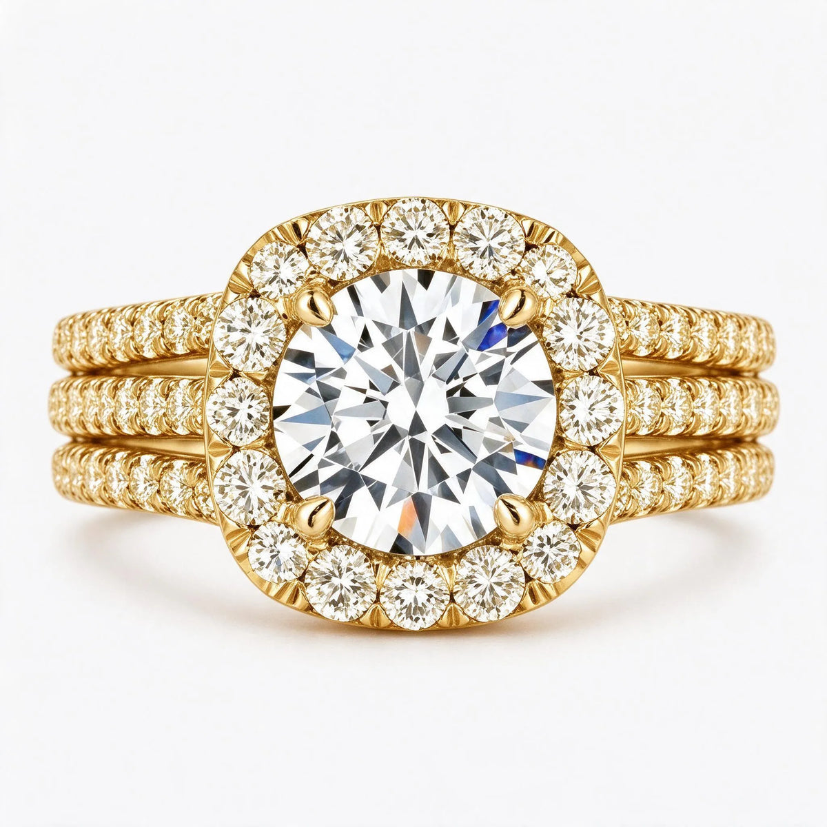 Auralis - Triple Pavé Band Statement Ring Elevating Everyday Outfits With Subtle Sparkle