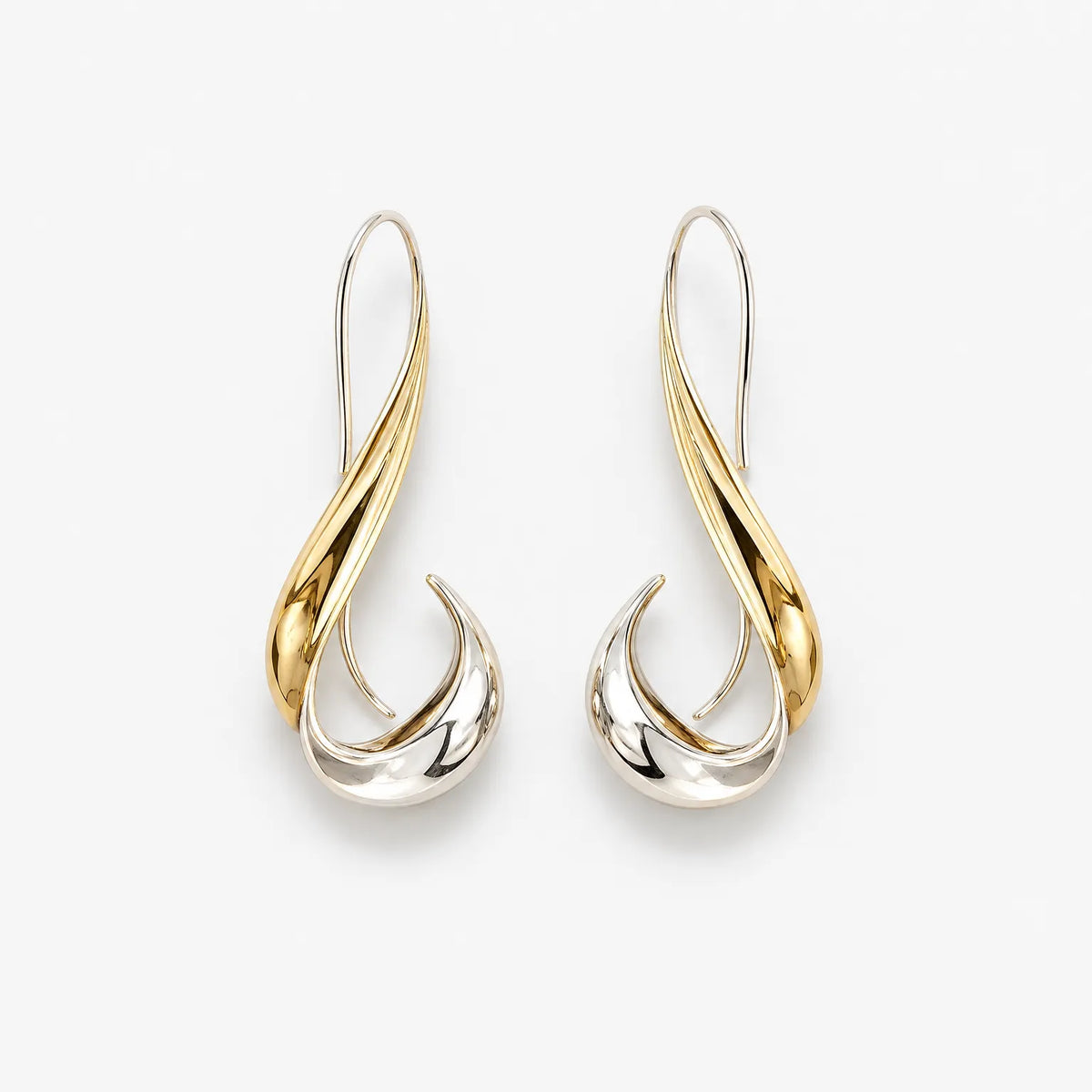 Aurelia - Twisted Two-Tone Dangle Earrings Accessorizing Evening Outfits