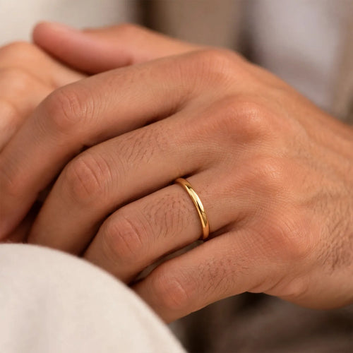 Aurelo - Polished Domed Wedding Band Ring Marking A Wedding Or Commitment