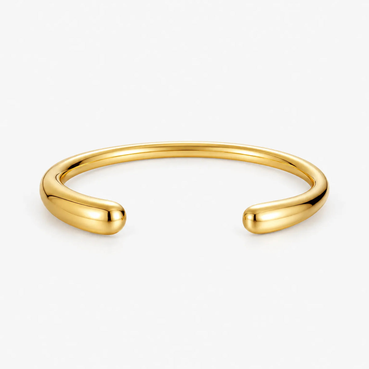 Aurevyn - Open Cuff Polished Wrist Bangle Slip On For A Clean Everyday Accessory