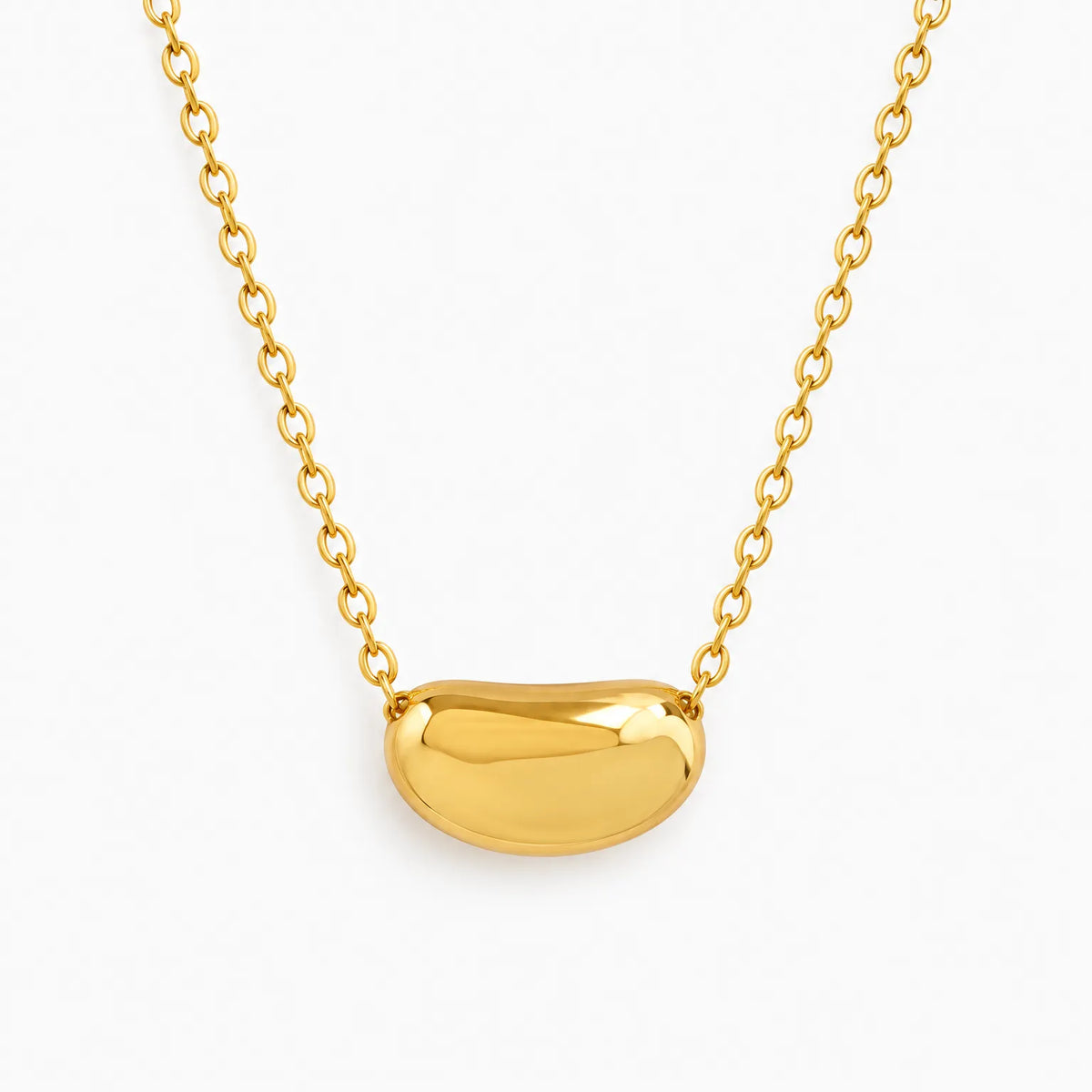 Brellio - Dainty Bean Pendant Necklace For Everyday Wear Adding A Simple Touch To Everyday Outfits