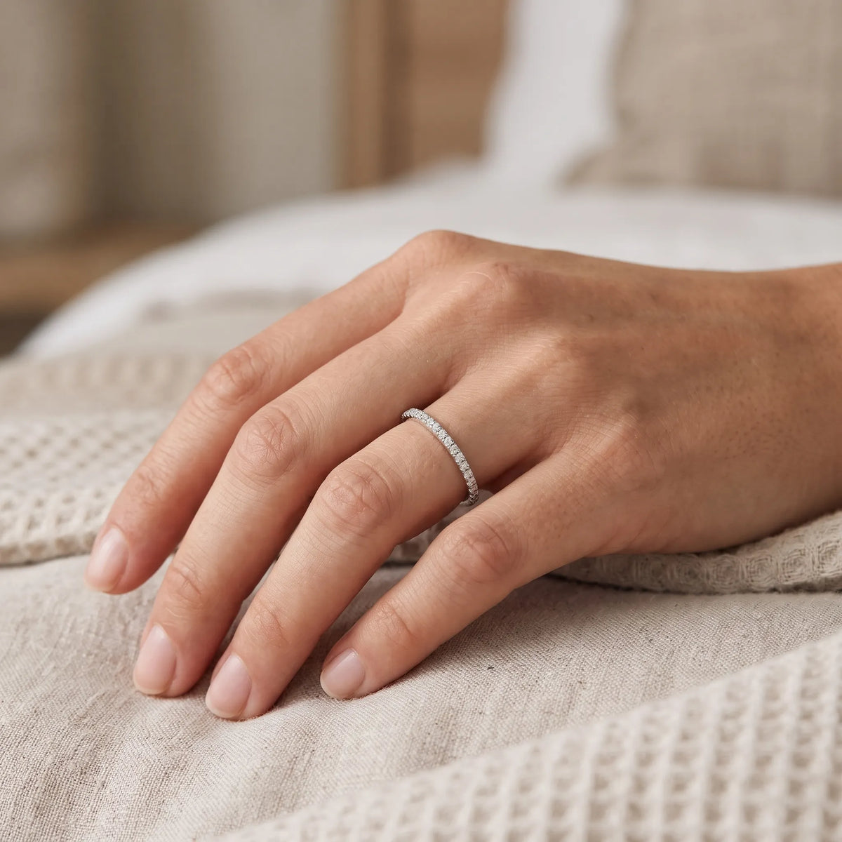 Brimlet - Stackable Half Eternity Band Ring Stack It With Other Rings For A Layered Look