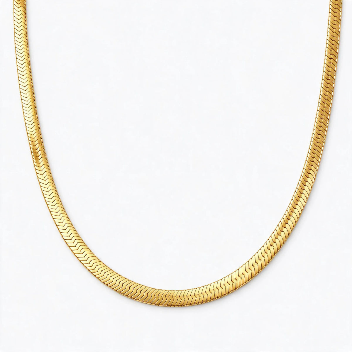 Brisaya - Herringbone Choker Necklace For Layering Wearing It Alone For A Simple Everyday Look