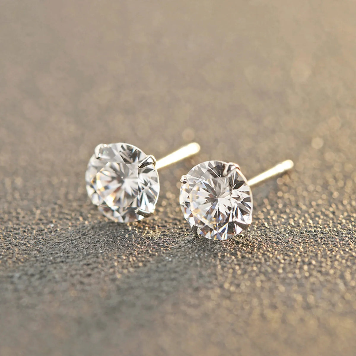 Brivana - Round Cubic Zirconia Stud Earrings For Daily Wear Everyday Wear With A Simple, Classic Look