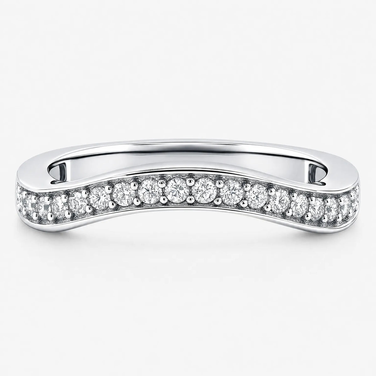 Calivo - Curved Half Eternity Ring For Stacking Stack It With Other Rings For A Layered Look