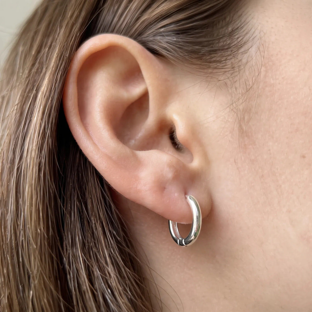 Calvora - Polished Huggie Hoop Earrings Everyday Wear With A Clean, Simple Look