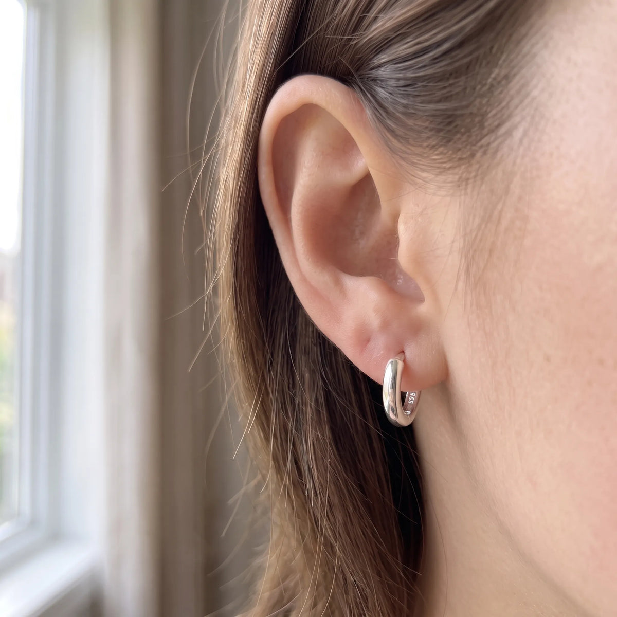 Calvora - Polished Huggie Hoop Earrings Everyday Wear With A Clean, Simple Look