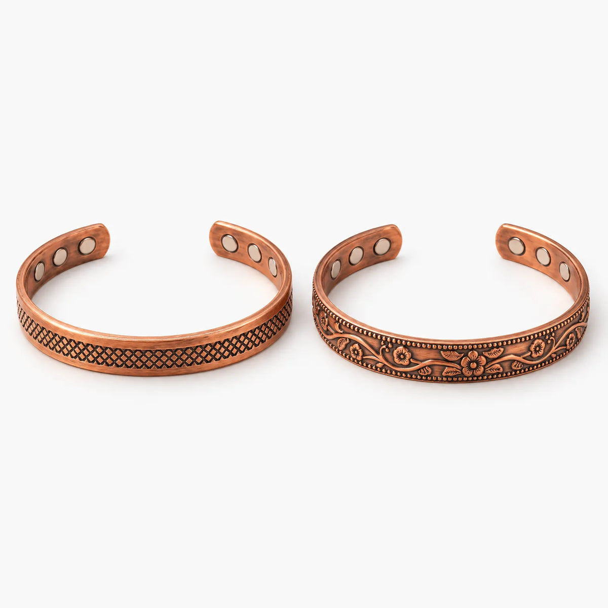 Calyxis - Engraved Open Cuff Bracelets Set Accenting Everyday Casual And Dress Wear