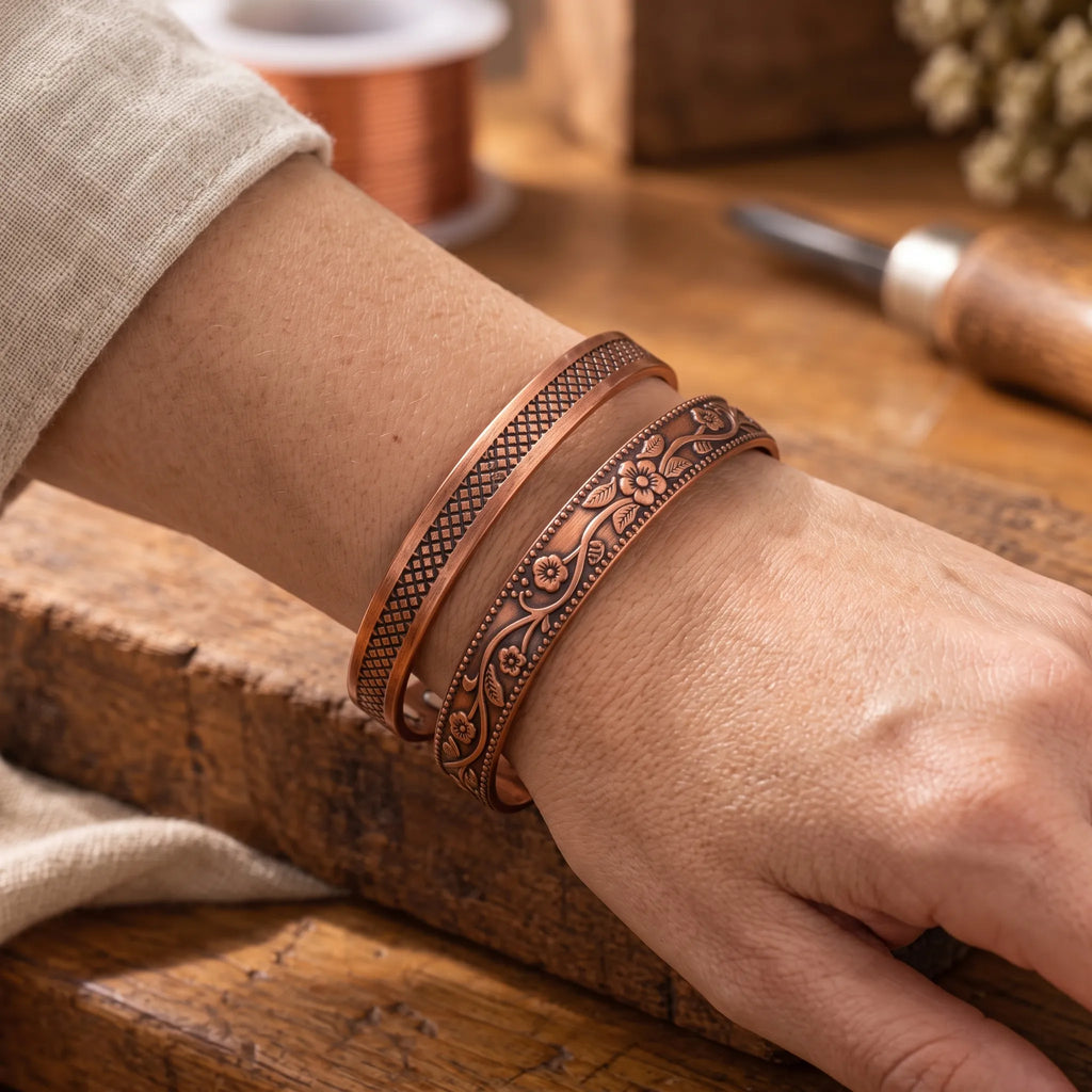 Calyxis - Engraved Open Cuff Bracelets Set Accenting Everyday Casual And Dress Wear