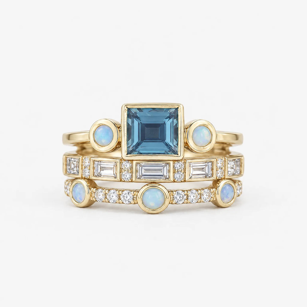 Celestia - Geometric Stackable Ring Set Stack For Impact
