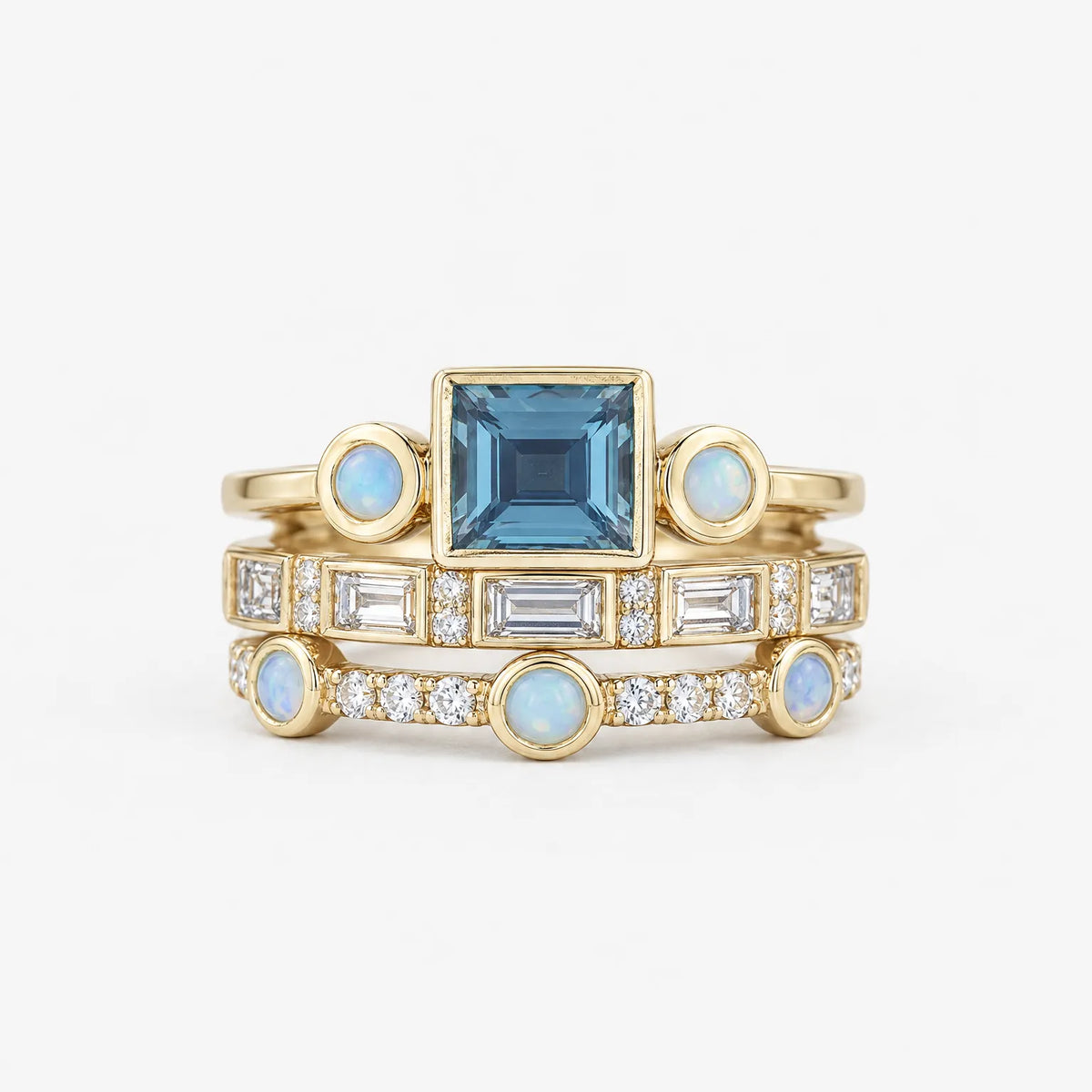 Celestia - Geometric Stackable Ring Set Stack For Impact