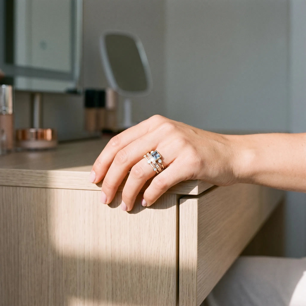 Celestia - Geometric Stackable Ring Set Stack For Impact
