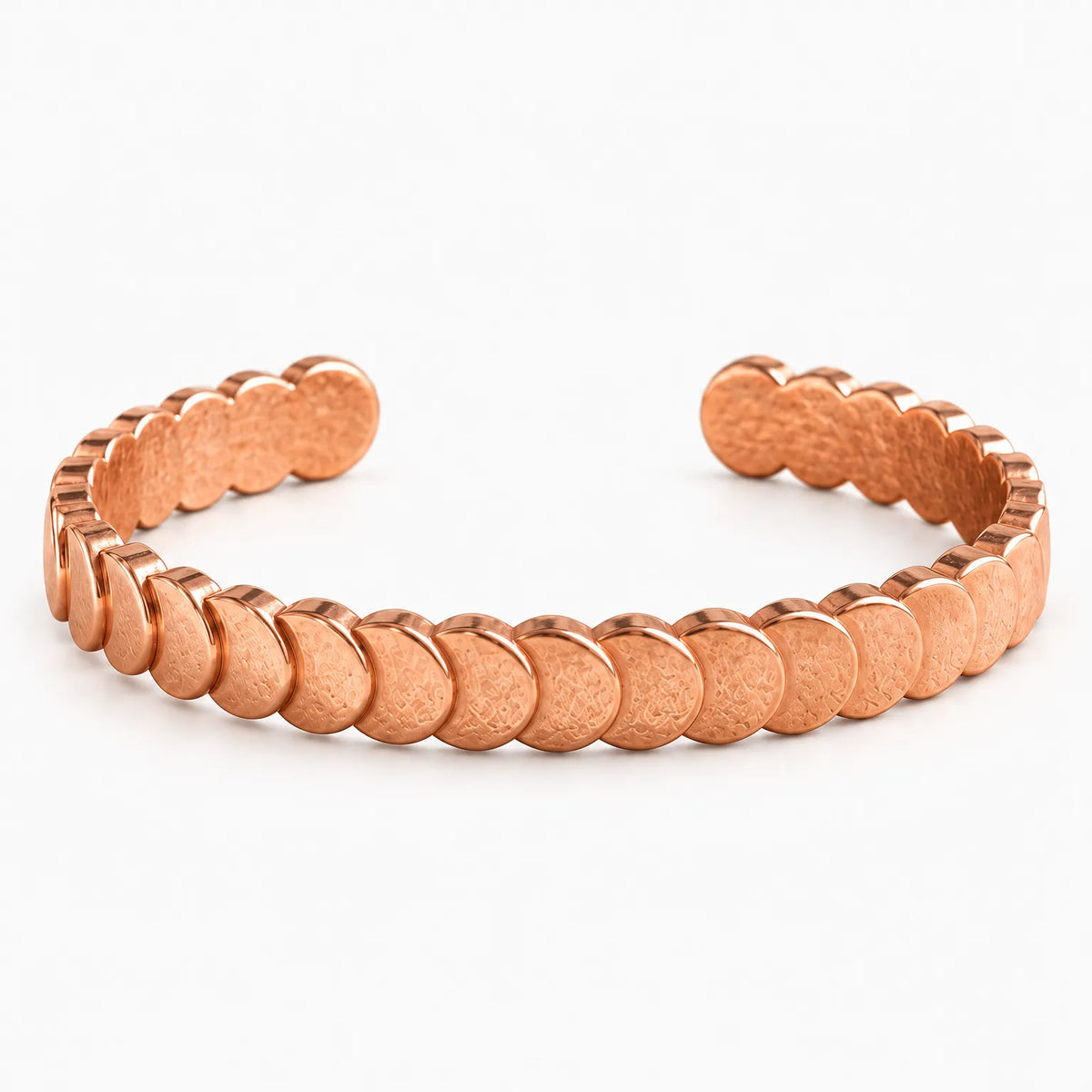 Celvador - Textured Scalloped Open Cuff Bracelet Accenting Everyday Minimalist Wristwear