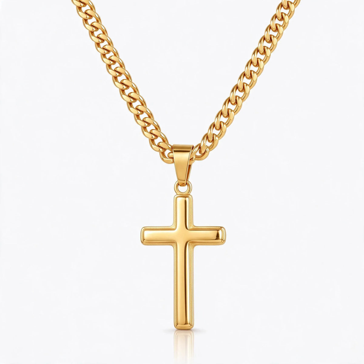 Corvane - Classic Cross Pendant Necklace Wearing Every Day Under A Shirt Or Hoodie