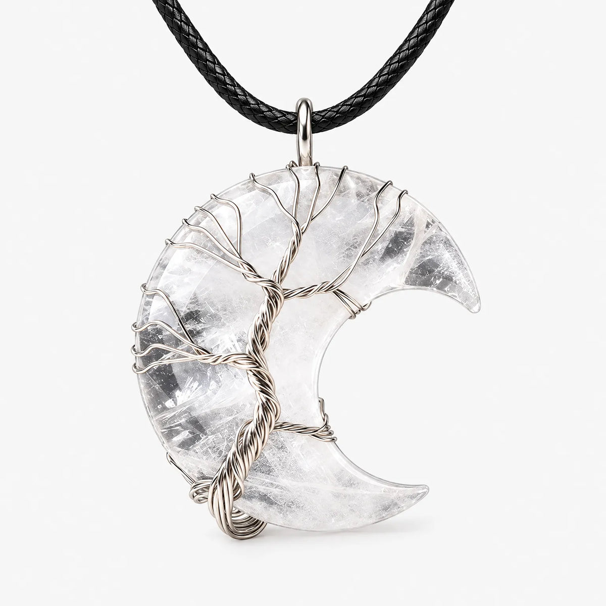 Crescora - Tree-Of-Life Crescent Pendant Necklace Adding A Simple Touch To Everyday Outfits