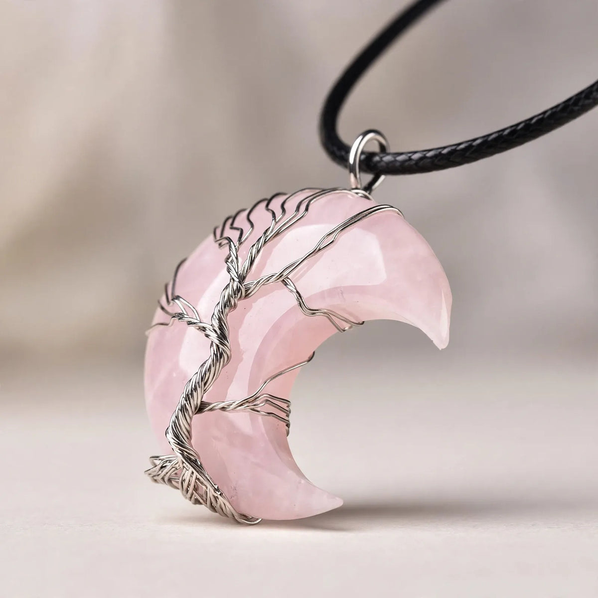 Crescora - Tree-Of-Life Crescent Pendant Necklace Adding A Simple Touch To Everyday Outfits