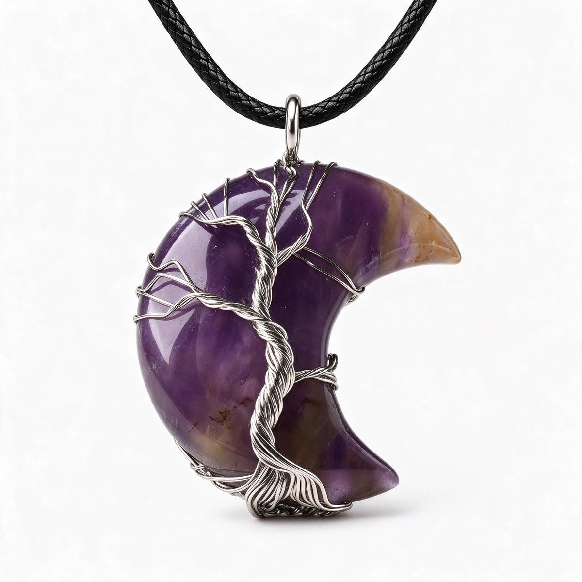 Crescora - Tree-Of-Life Crescent Pendant Necklace Adding A Simple Touch To Everyday Outfits