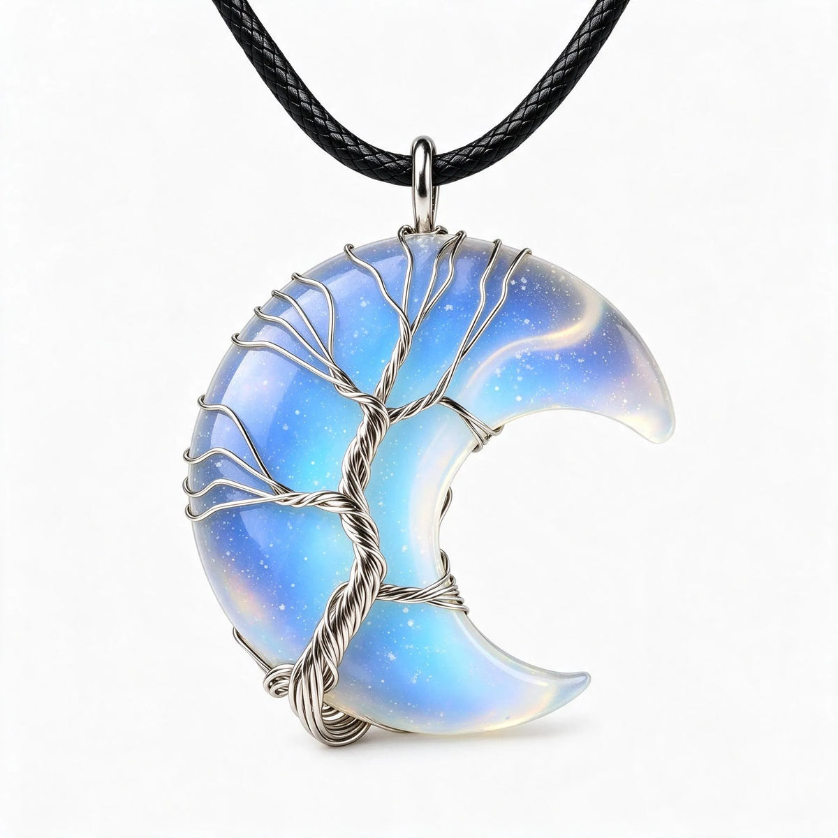 Crescora - Tree-Of-Life Crescent Pendant Necklace Adding A Simple Touch To Everyday Outfits