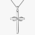 Daelune - Cross Pendant Necklace With Infinity Detail Wearing Every Day As A Simple Accessory