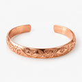 Florante - Floral Engraved Open Cuff Bracelet Wearing For Daily Traditional Wrist Comfort