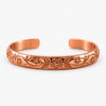 Floravel - Floral Engraved Cuff Bracelet Adding A Floral Accent To Daily Outfits