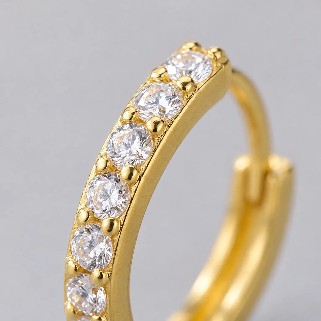 Glintra - Micro-Pavé Small Huggie Hoop Earrings Wear Them On Their Own For Everyday Looks