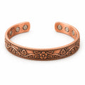 Kaelion - Floral Engraved Open Cuff Bracelet Accessorize Everyday Casual And Formal Outfits