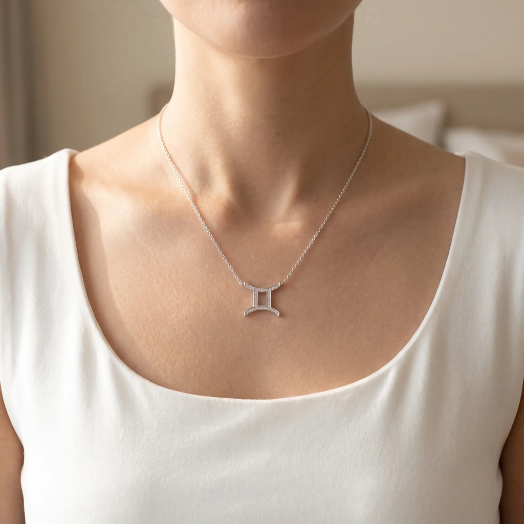 Kelvara - Zodiac Pendant Necklace With Adjustable Chain Wearing It For Everyday Outfits