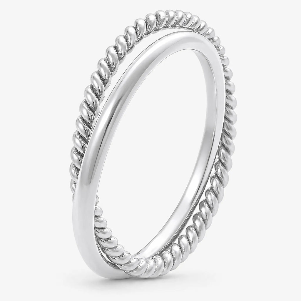 Kestrava - Intertwined Twist Band Ring For Women Wearing It Alone For A Simple Everyday Look