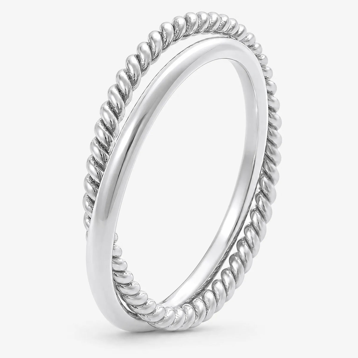 Kestrava - Intertwined Twist Band Ring For Women Wearing It Alone For A Simple Everyday Look