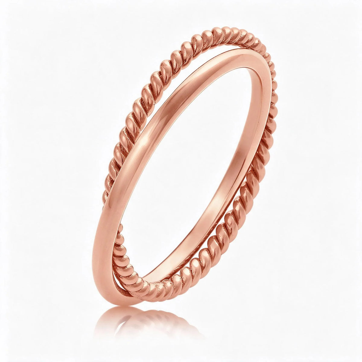 Kestrava - Intertwined Twist Band Ring For Women Wearing It Alone For A Simple Everyday Look