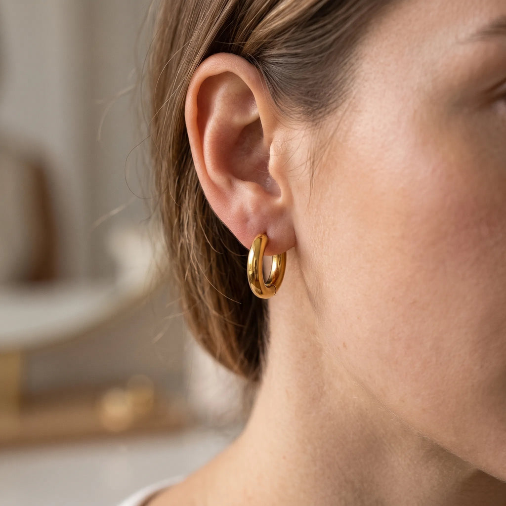 Kestrin - Hinged Snap Huggie Hoop Earrings Everyday Ear Styling With A Clean, Simple Look