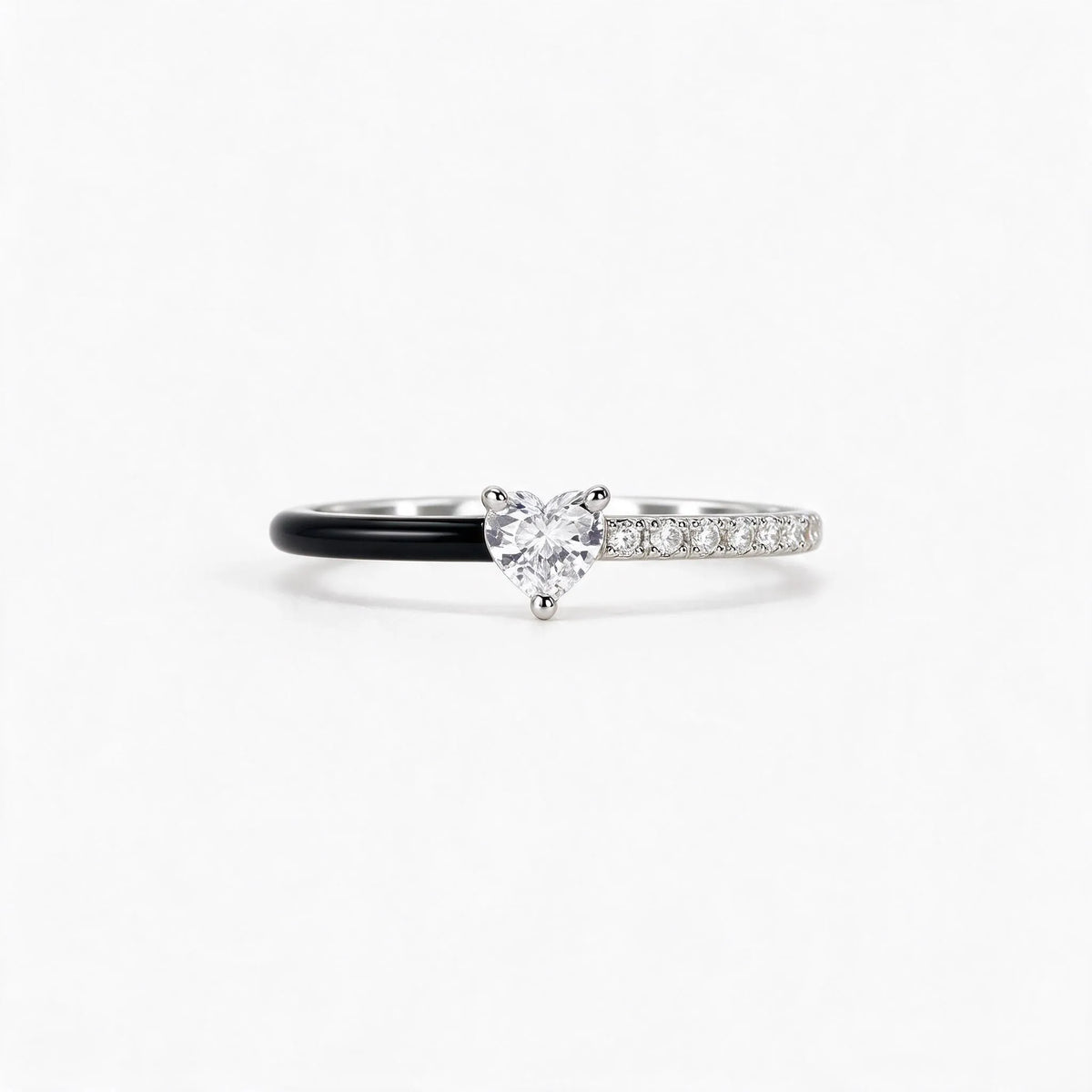 Kindra - Unisex Heart-Shaped Ring For Everyday Style Adding A Small Sparkle To Everyday Outfits