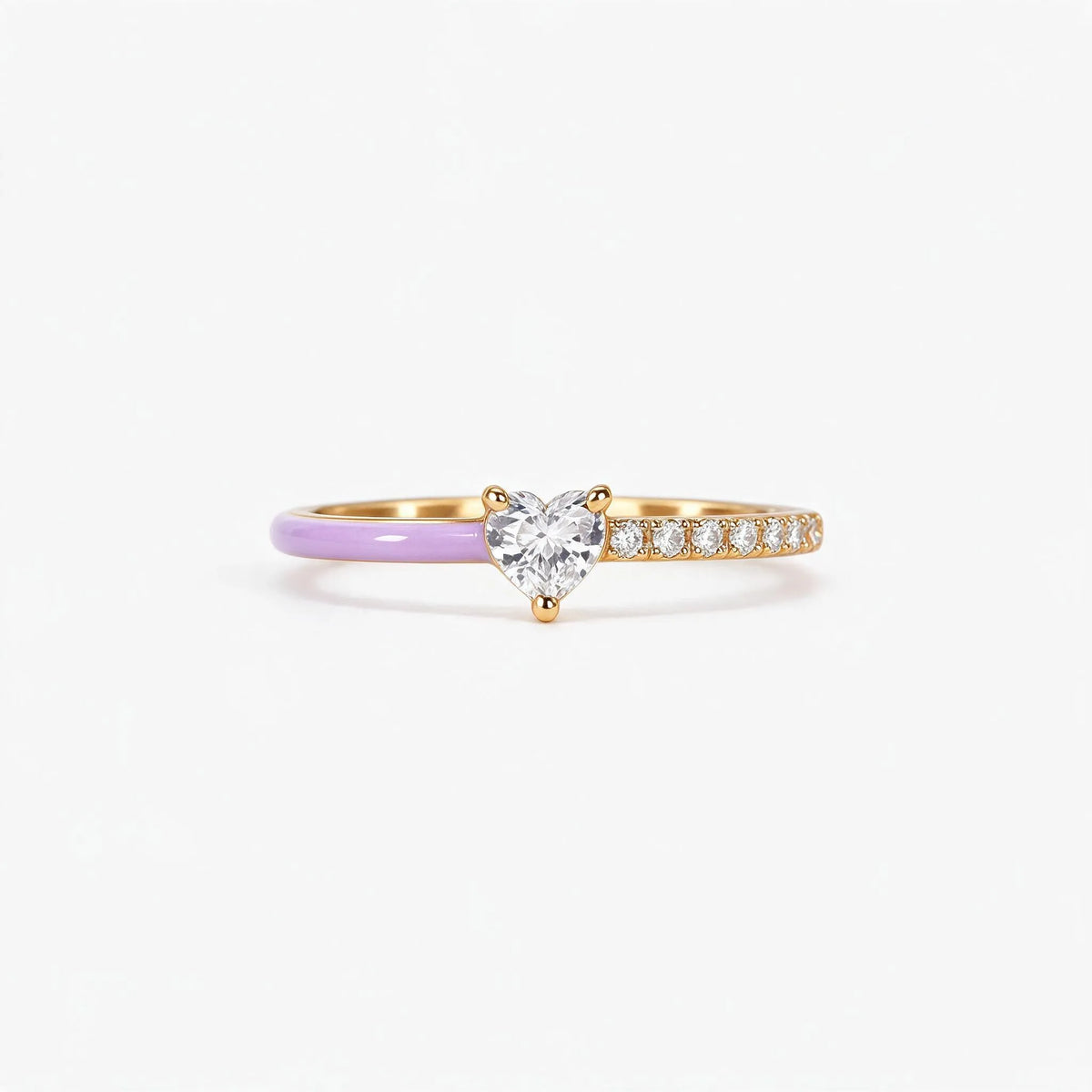 Kindra - Unisex Heart-Shaped Ring For Everyday Style Adding A Small Sparkle To Everyday Outfits