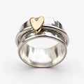 Kinetra - Mixed-Metal Spinner Ring Engaging Restless Hands