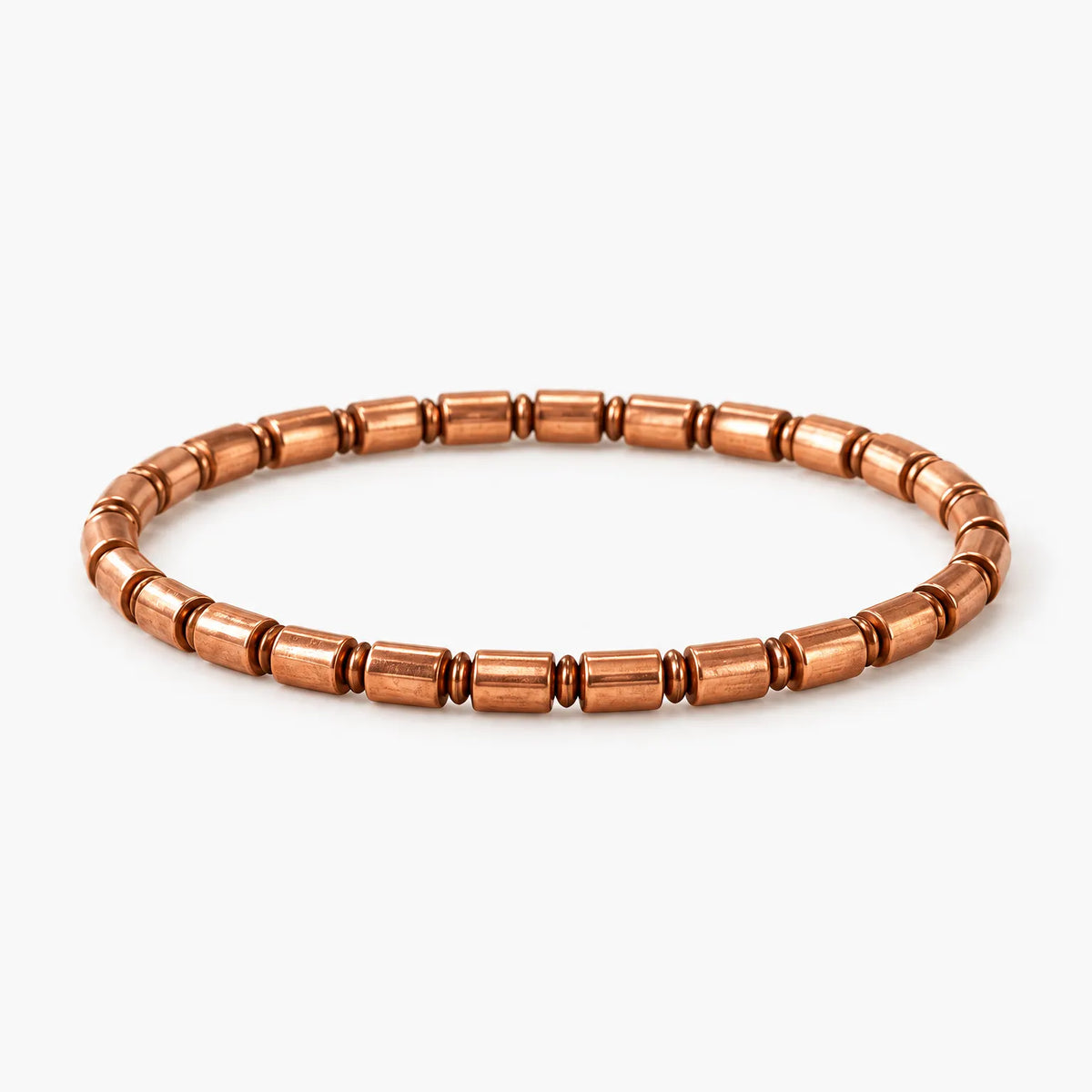 Klyvena - Beaded Cylinder Strand Chain Anklet Accenting Bare Ankles With Rolled Cuffs