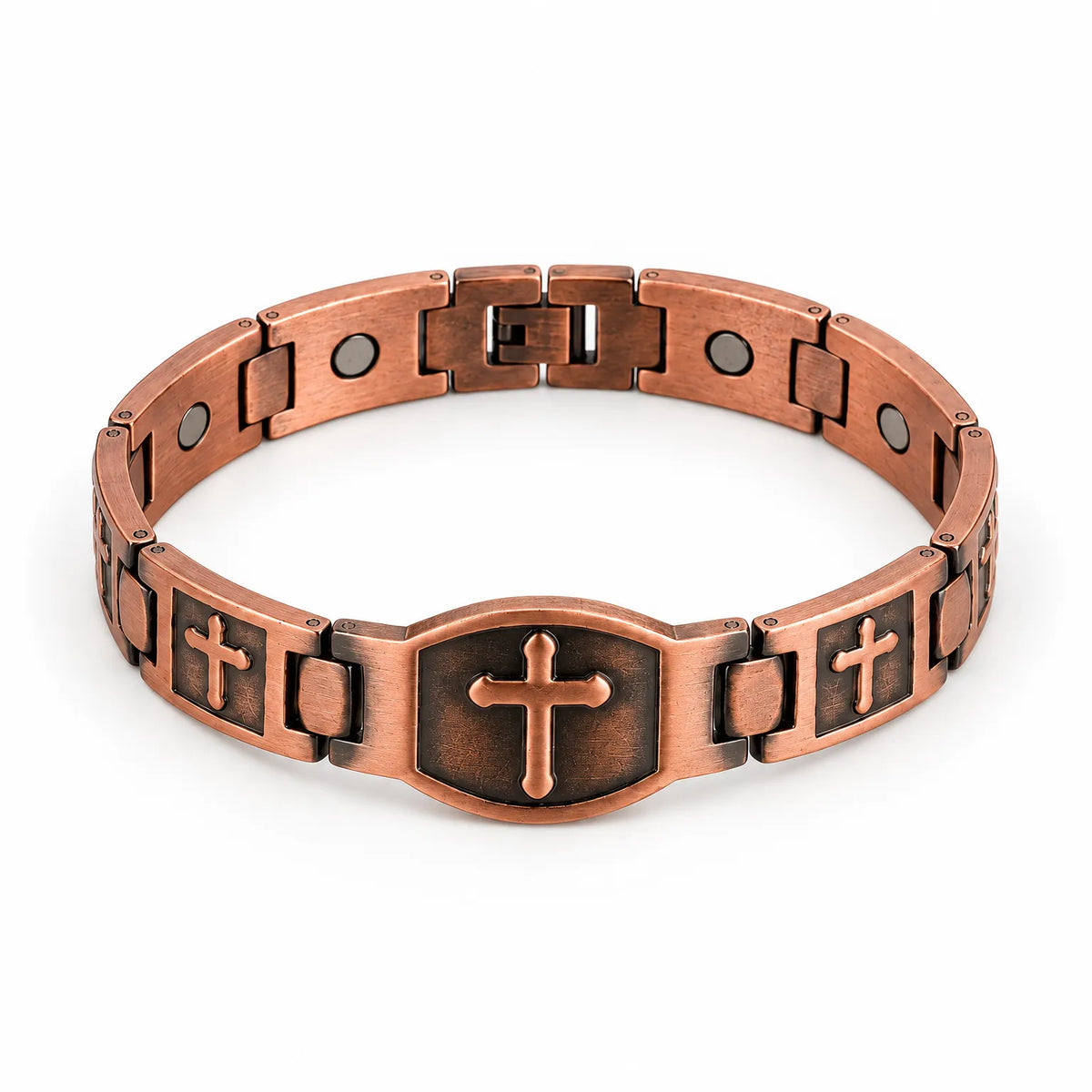 Kreston - Cross Motif Link Wrist Bracelet Accessorizing Everyday Casual Or Work Wear