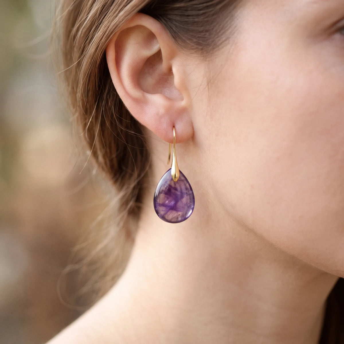 Lirune - Teardrop Dangle Earrings With Hook Closure Dressing Up A Simple Top For An Evening Out