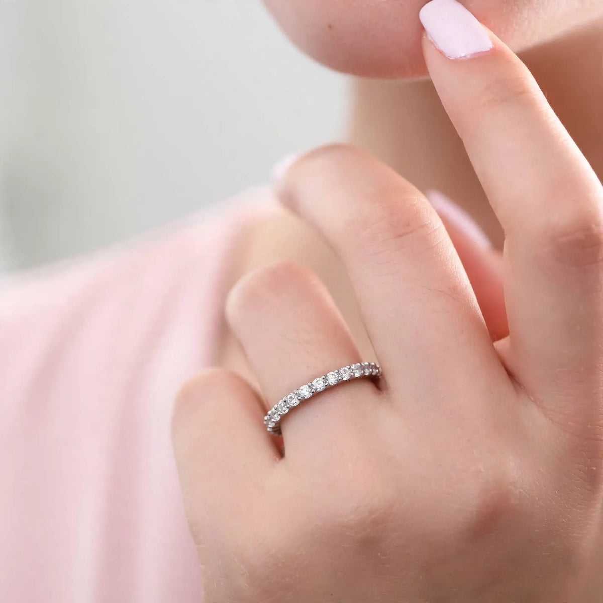 Lumavera - Pave-Set Stacking Ring For Everyday Wear Wear It Alone On Your Finger For A Simple Sparkle