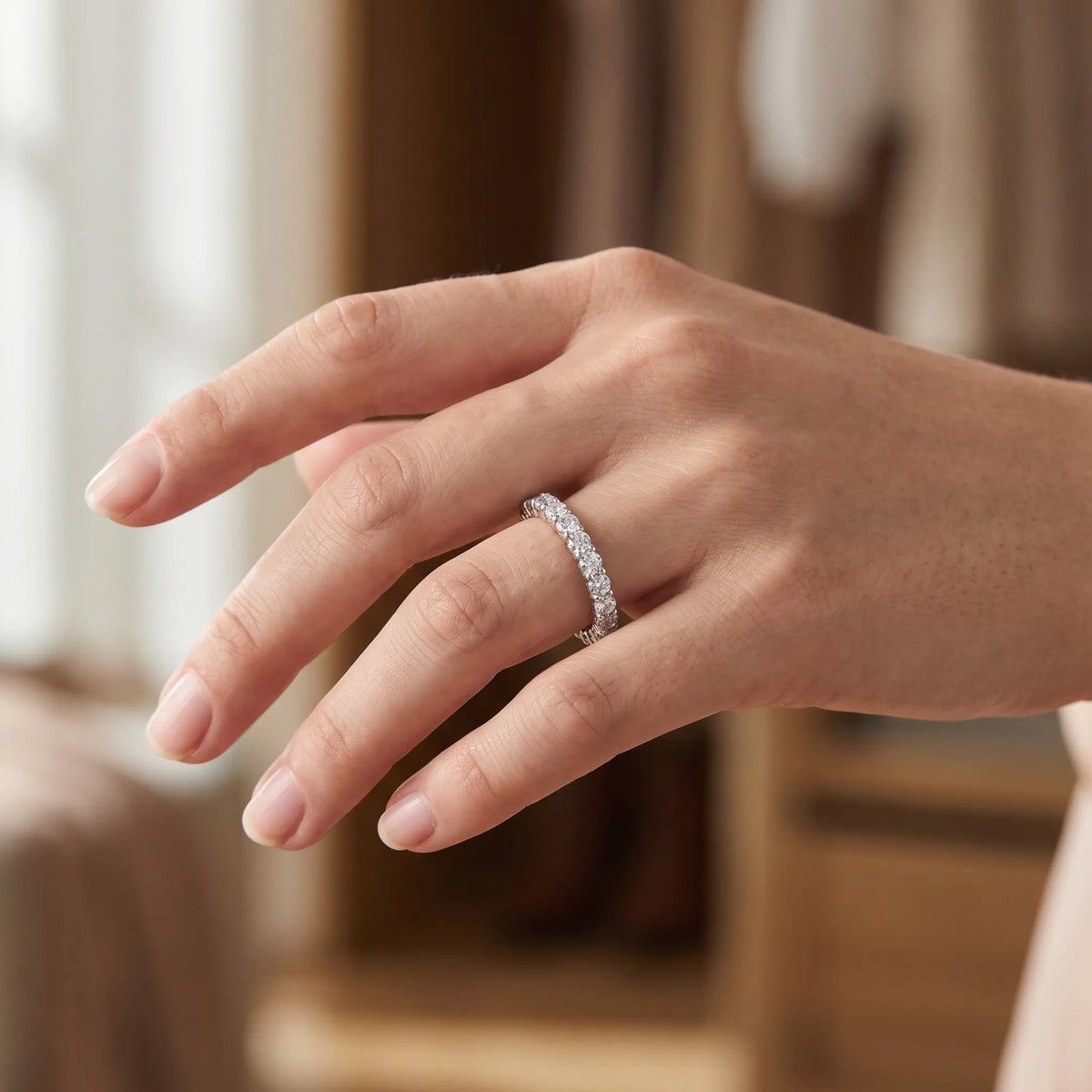 Lumavera - Pave-Set Stacking Ring For Everyday Wear Wear It Alone On Your Finger For A Simple Sparkle