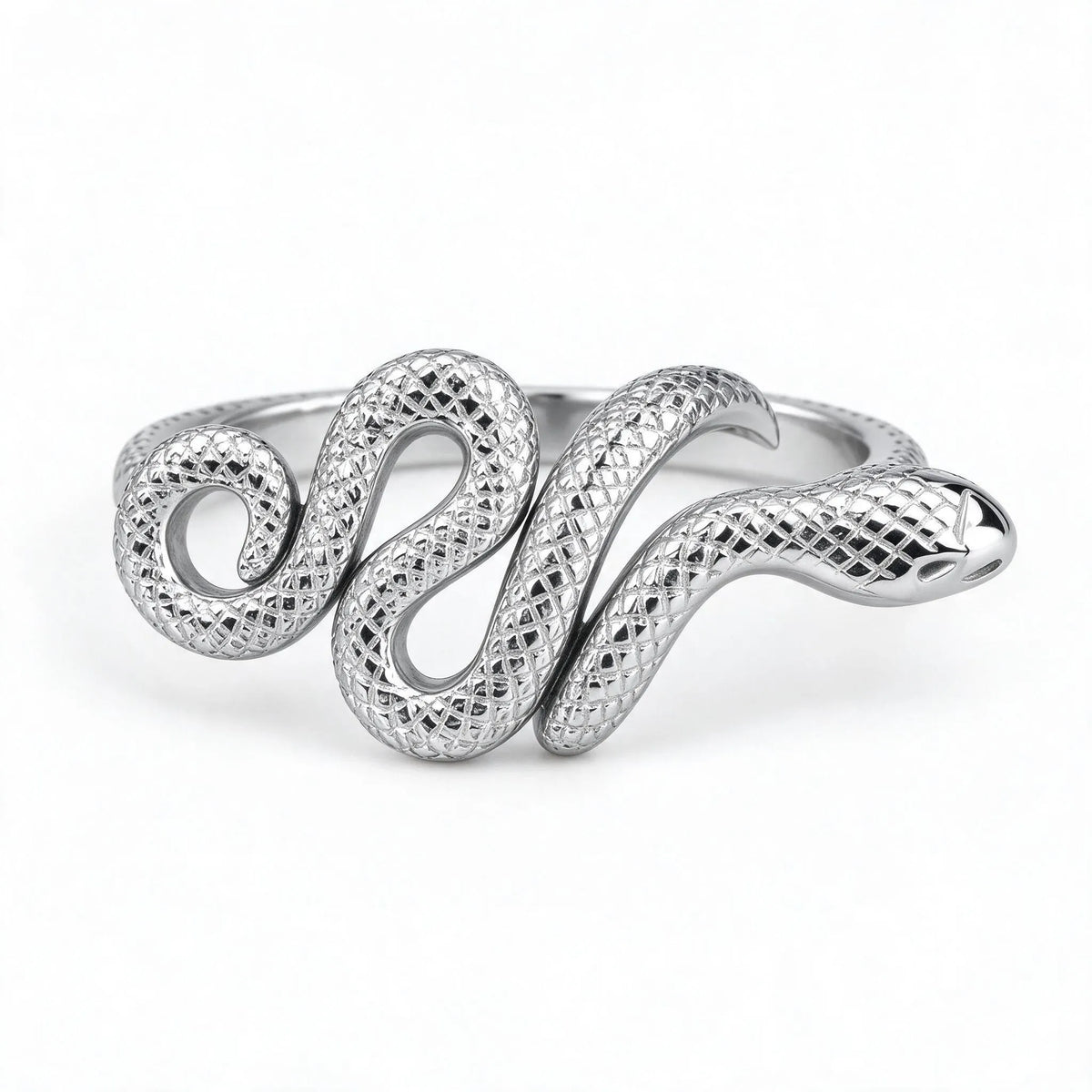 Lumera - Open-Band Snake Ring With Textured Scales Adding A Bold Touch To Everyday Outfits