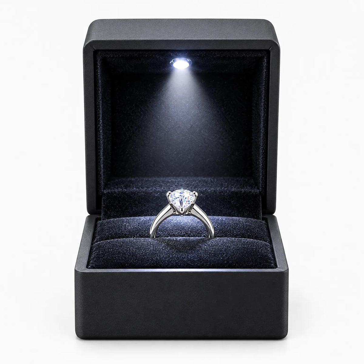 Lumivo - Lighted Jewelry Gift Box With Cushion Presenting A Ring Or Pendant As A Gift
