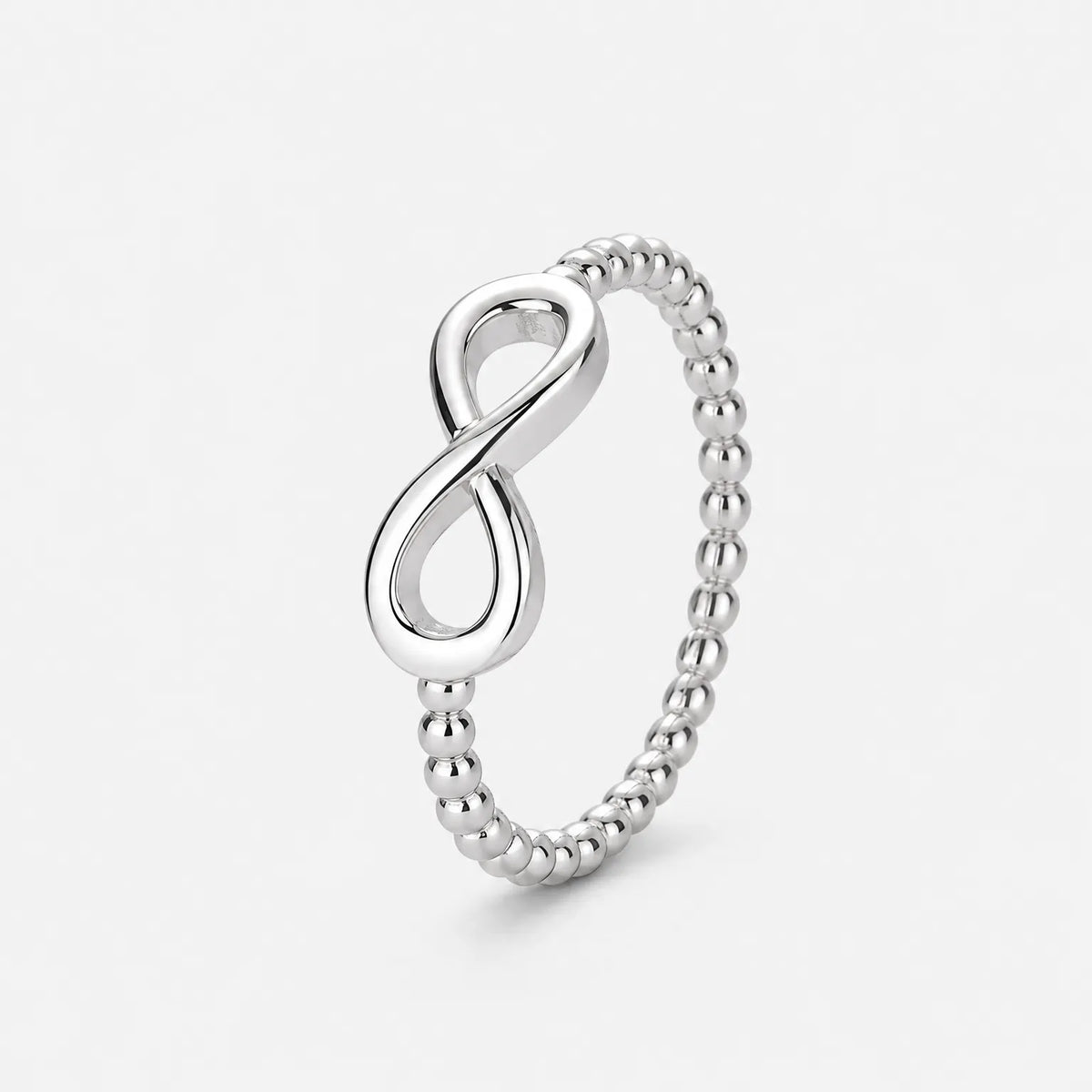 Lunavee - Infinity Knot Ring With Beaded Band Wearing As An Everyday Accessory