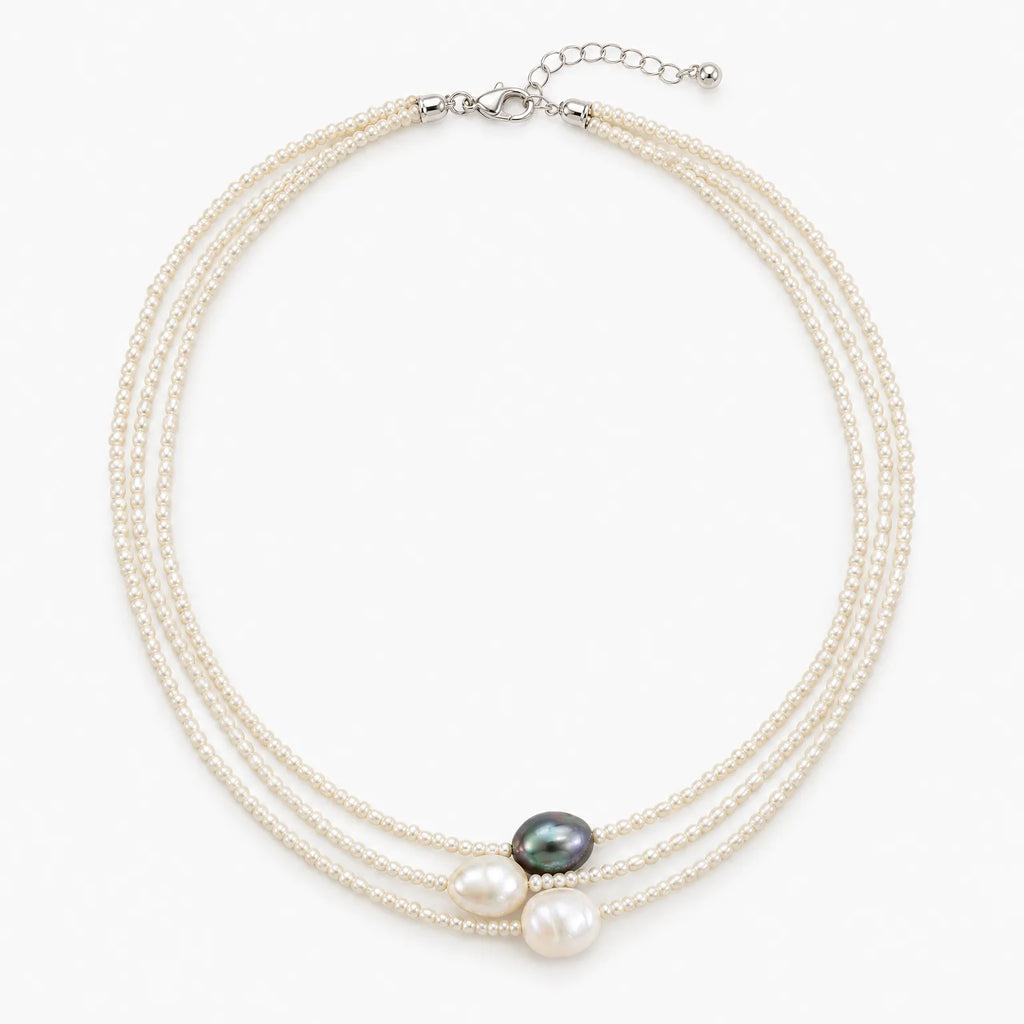 Lunerie - Layered Multi Strand Collar Necklace Elevate Simple Neckline Tops