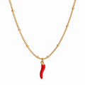 Marenta - Simple Chain Necklace With Pendant Charm Wearing Every Day With Casual Or Work Outfits